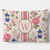Pink Seersucker Mahjong Bag Personalized アクセサリーポーチ (裏面)