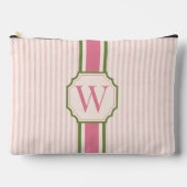 Pink Seersucker Mahjong Tile Bag Personalized アクセサリーポーチ (正面)