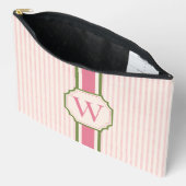 Pink Seersucker Mahjong Tile Bag Personalized アクセサリーポーチ (見開き)