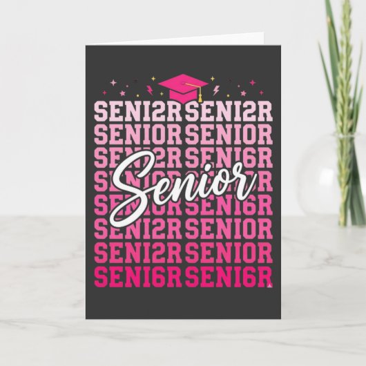 Pink Senior for Girls, Graduation Gift for Senior カード (正面)