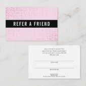 Pink Sequinスタイリッシュサロン紹介顧客 名刺 (正面/裏面)