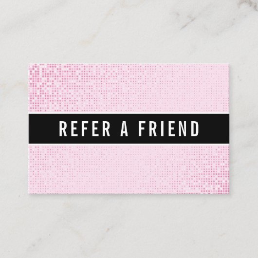 Pink Sequinスタイリッシュサロン紹介顧客 名刺 (正面)