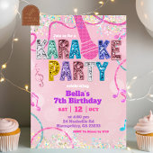 Pink Sequin Glitter Karaoke Party Birthday Invitat 招待状