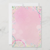 Pink Sequin Glitter Let's Disco Birthday 招待状 (裏面)