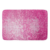 Pink Sequin Glitter Texture Hot Pink Sparkle Beade バスマット (正面)