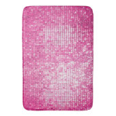 Pink Sequin Glitter Texture Hot Pink Sparkle Beade バスマット (正面縦)