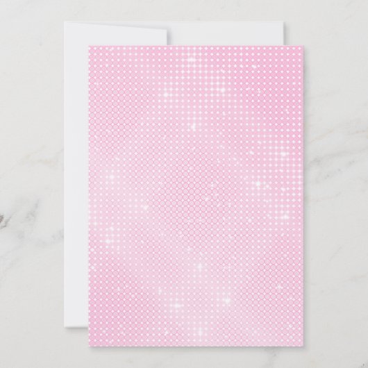 Pink Sequins Elegant Frame Calligraphy Sweet 16 招待状 (裏面)