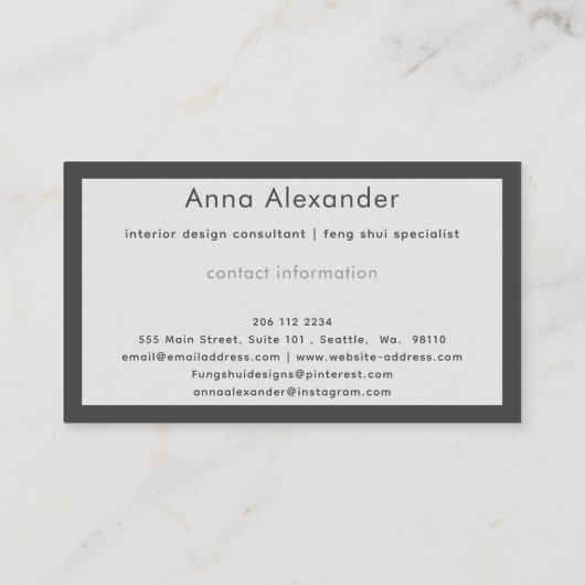 Pink Serenity Design 1 名刺 (裏面)