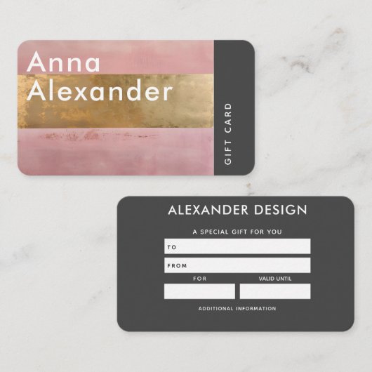 Pink Serenity Design 2 Gift Card 名刺 (正面/裏面)