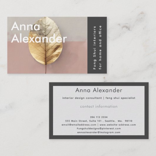 Pink Serenity Design 4 名刺 (正面/裏面)