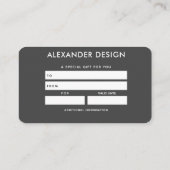 Pink Serenity Design 4 Gift Card 名刺 (裏面)