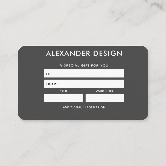 Pink Serenity Design 4 Gift Card 名刺 (裏面)