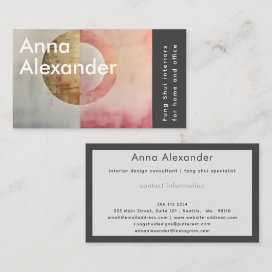 Pink Serenity Design 7 名刺 (正面/裏面)