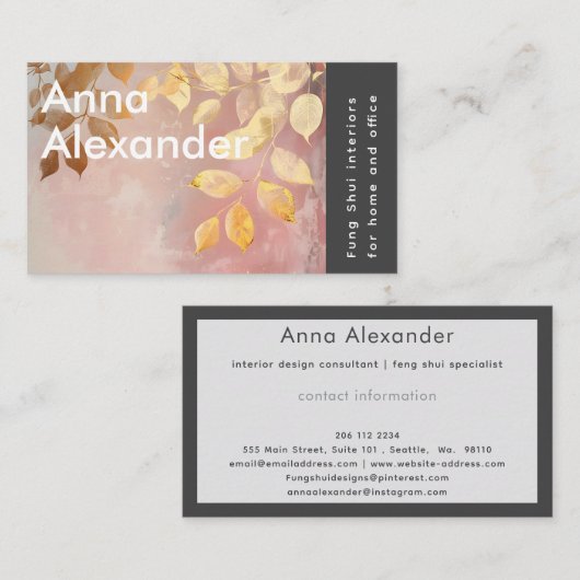 Pink Serenity Design 9 名刺 (正面/裏面)