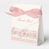 Pink Shabby Chic Floral Christian Baby Shower フェイバーボックス (正面サイド)