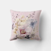 Pink Shabby Chic Vintage Throw Pillow クッション (裏面)