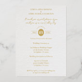 Pink Shades Heart Luxury Romantic Botanical Floral 箔招待状 (裏面)