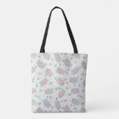 Pink Sheep with Flowers & Berries - Cute Pattern トートバッグ (裏面)