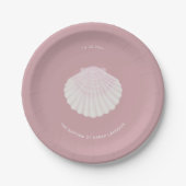 Pink shell baptism christening Paper Plate ペーパープレート (正面)
