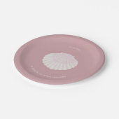 Pink shell baptism christening Paper Plate ペーパープレート (アングル)