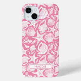 Pink Shells Personalized iPhone 15 Miniケース