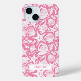 Pink Shells Personalized iPhone 15ケース