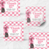 Pink She's Ready to Pop Baby Shower スクエアシール