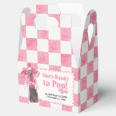Pink She's Ready to Pop Baby Shower フェイバーボックス (オープン)