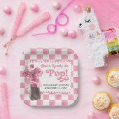 Pink She's Ready to Pop Baby Shower ペーパープレート (パーティー)
