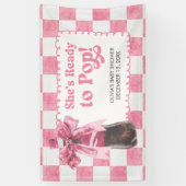 Pink She's Ready to Pop Baby Shower 横断幕 (縦)