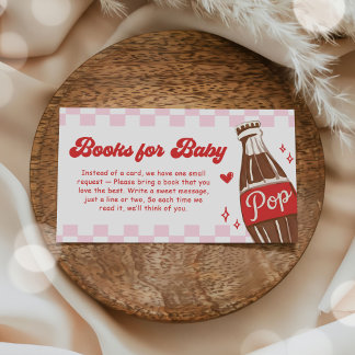 Pink She's Ready to Pop Baby Shower Books for Baby エンクロージャーカード