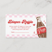 Pink She's Ready to Pop Baby Shower Diaper Raffle エンクロージャーカード (正面)