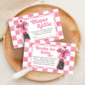 Pink She's Ready to Pop Baby Shower Diaper Raffle エンクロージャーカード