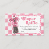 Pink She's Ready to Pop Baby Shower Diaper Raffle エンクロージャーカード (正面)