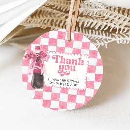 Pink She's Ready to Pop Baby Shower Favor Tags フェイバータグ
