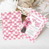 Pink She's Ready to Pop Baby Shower Invitation 招待状