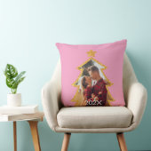Pink Shiny Christmas Tree Personalized Photo クッション (椅子)