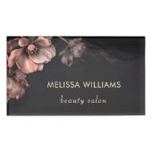 Pink Shiny Flowers Black  名札 (正面)