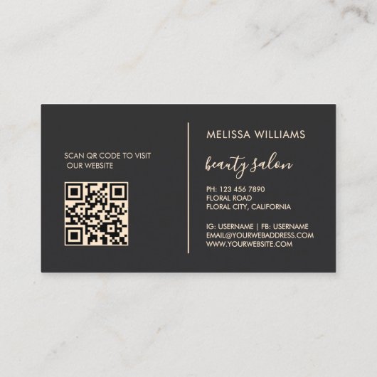 Pink Shiny Flowers Black Logo 名刺 (裏面)