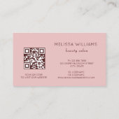 Pink Shiny Metallic 3D Flower 名刺 (裏面)