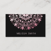  Pink Shiny Metallic Black Mandala 名刺 (正面)