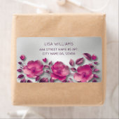 Pink Shiny Metallic Flower Silver ラベル (インサイチュ)