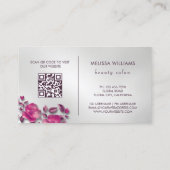 Pink Shiny Metallic Flower Silver 名刺 (裏面)