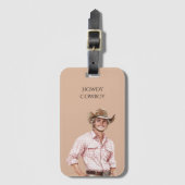 Pink Shirt Western Farm Cowboy ラゲッジタグ (正面縦)