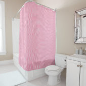 Pink shower curtain with small white シャワーカーテン (インサイチュ)