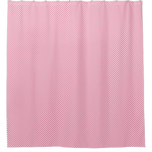Pink shower curtain with small white シャワーカーテン (正面)