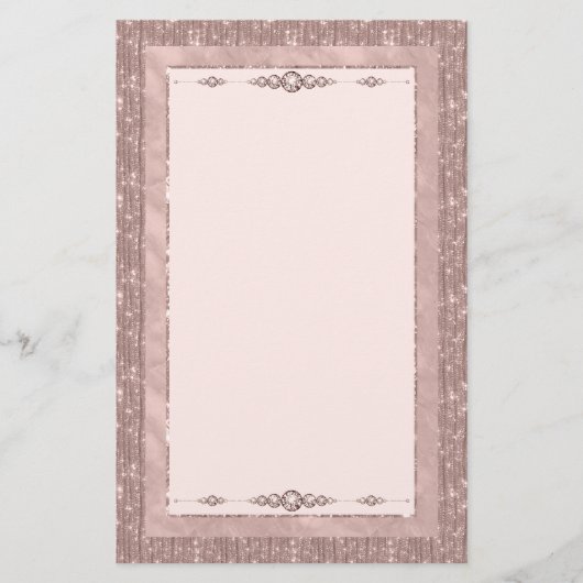 Pink Showgirl Glam Romance Stationery 便箋 (正面)