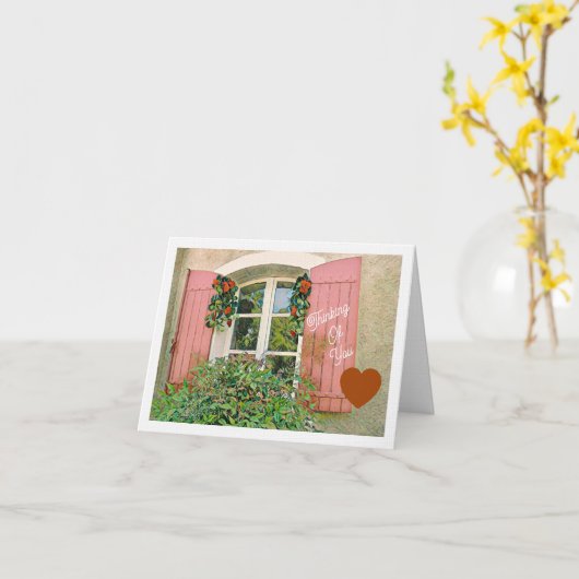 PINK SHUTTERS AND FLOWERS/THINKING OF YOU カード (黄色い花)