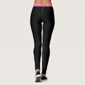 Pink Side Stripe Black Leggings Choose Your Colors レギンス (裏面)