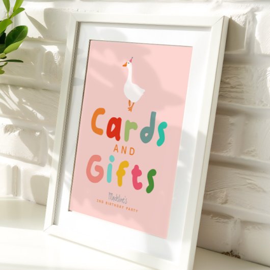 Pink Silly Goose Birthday Cards and Gifts  ポスター